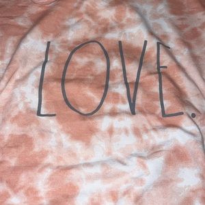 NWT Rae Dunn LOVE super soft pink tie dye hoodie